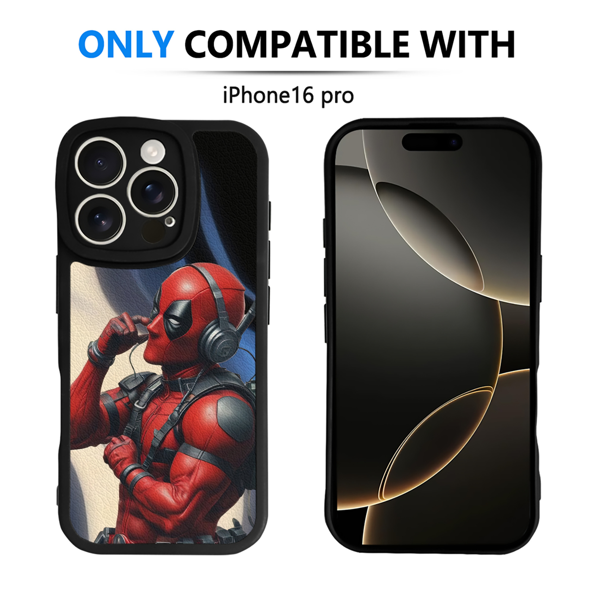 （画像用） Deadpool デッドプール 【iPhone 16シリーズ対応】シリコンスマホケース（レザー調） 材質：シリコン
